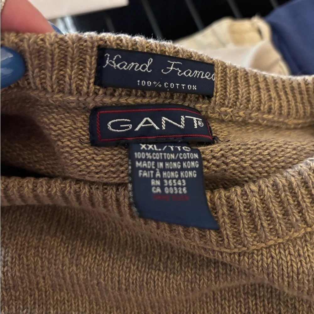 Gant Tan Fall/Christmas Hand Framed 100% cotton‎ sweater - Picture 3 of 6